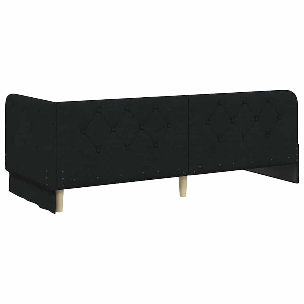 Kutni okvir kreveta Crna 80 x 200 cm tkanina
