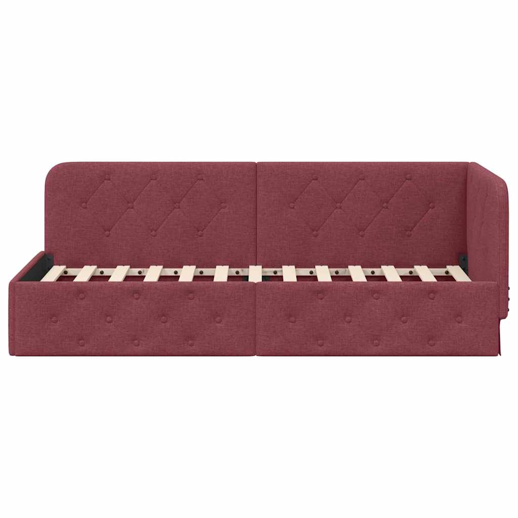 Kutni okvir kreveta Vinska crvena 80 x 200 cm tkanina