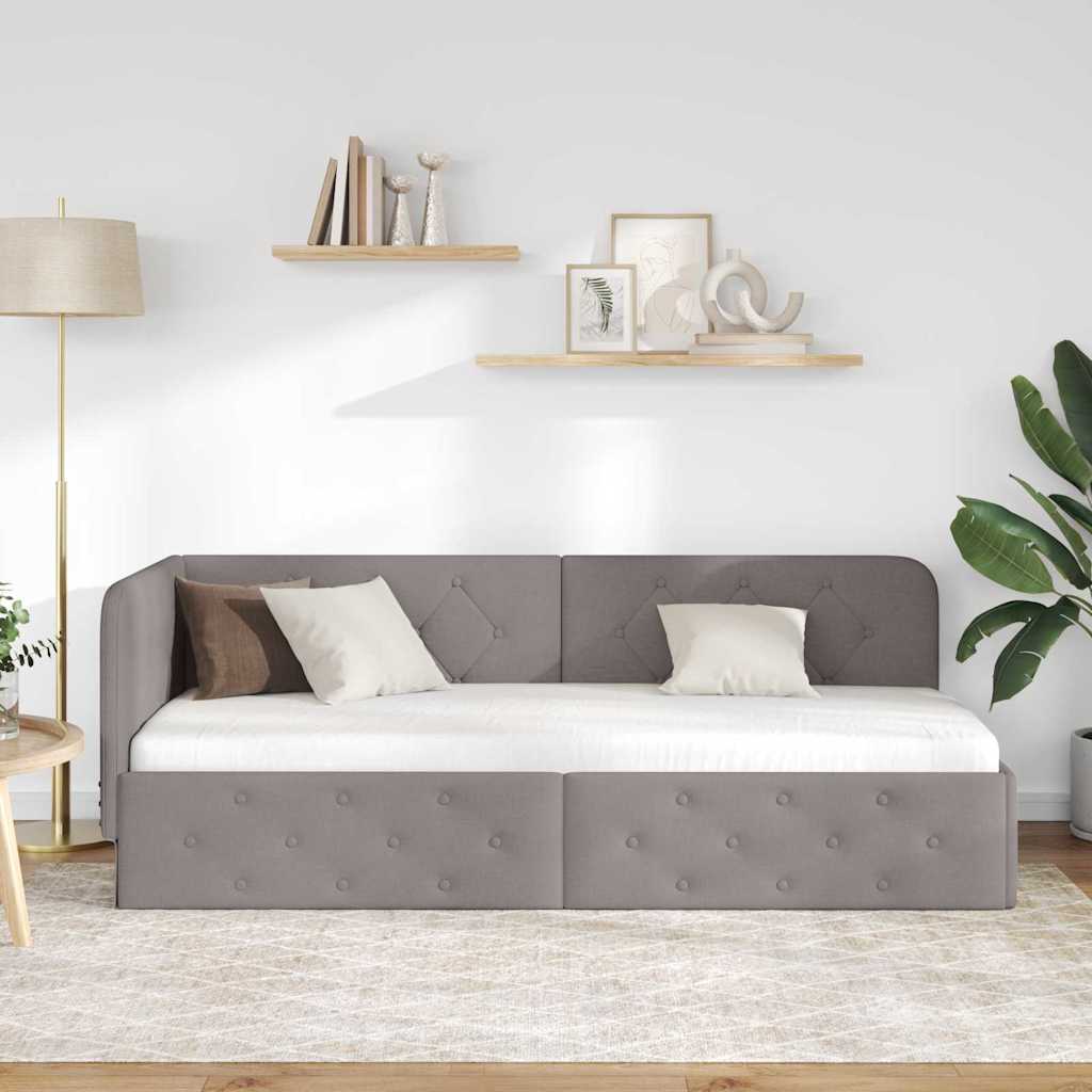 Kutni okvir kreveta Sivo-smeđa 80 x 200 cm tkanina