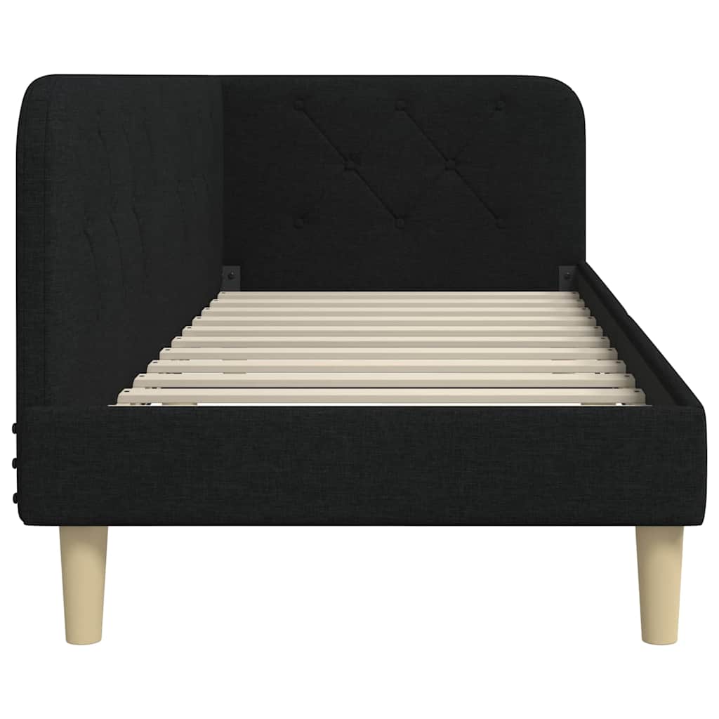 Kutni okvir kreveta Crna 80 x 200 cm tkanina