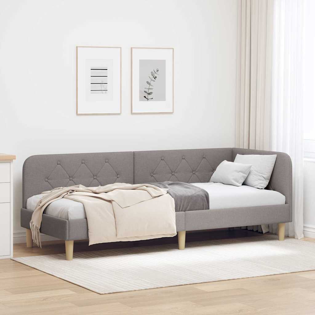 Kutni okvir kreveta Sivo-smeđa 80 x 200 cm tkanina