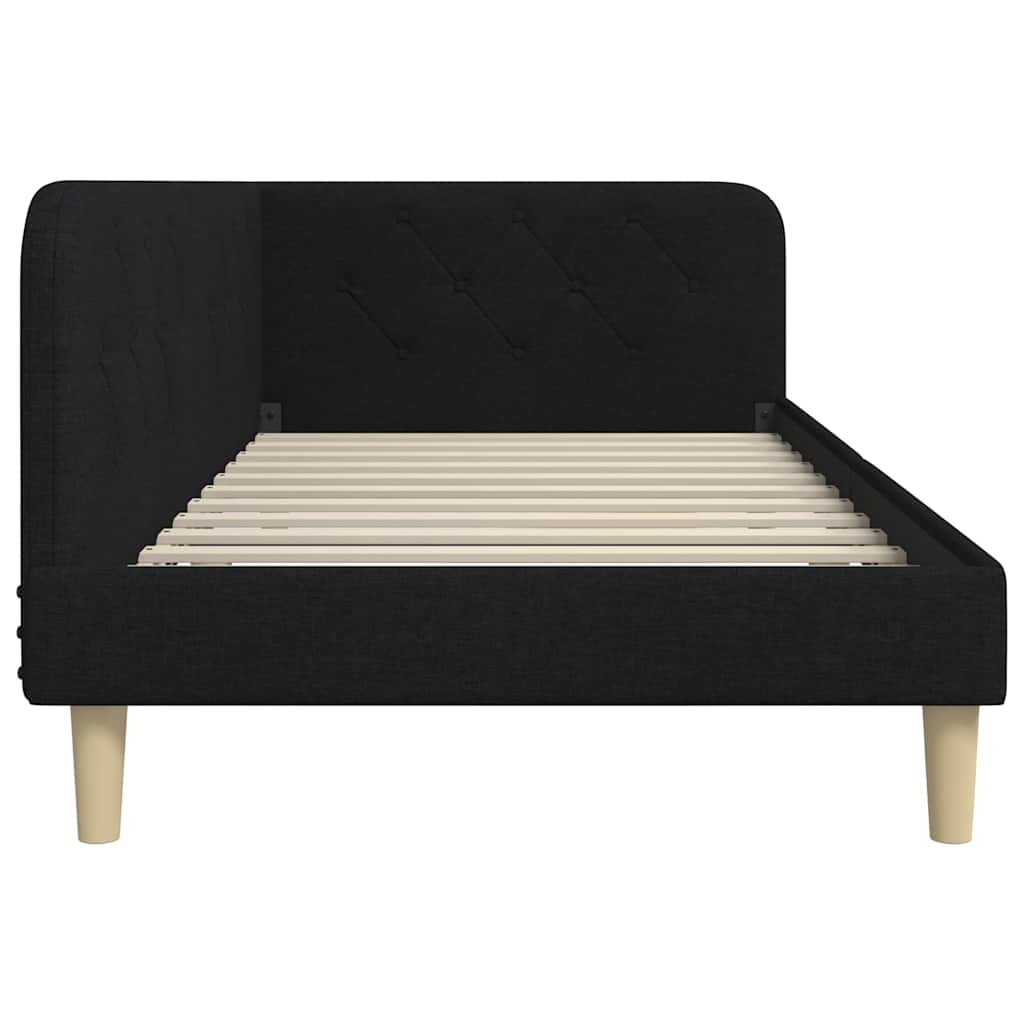 Kutni okvir kreveta Crna 100 x 200 cm tkanina