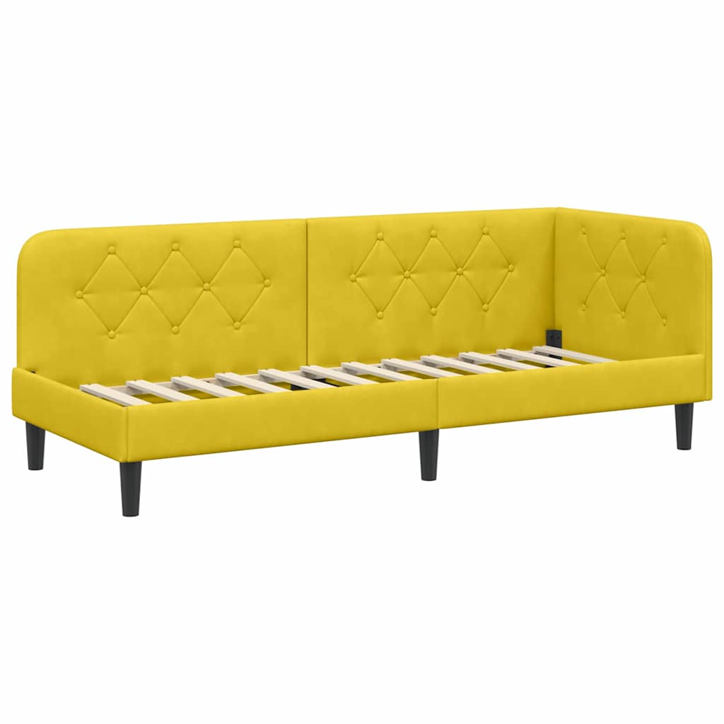 Kutni okvir kreveta Žuta 80 x 200 cm Baršun