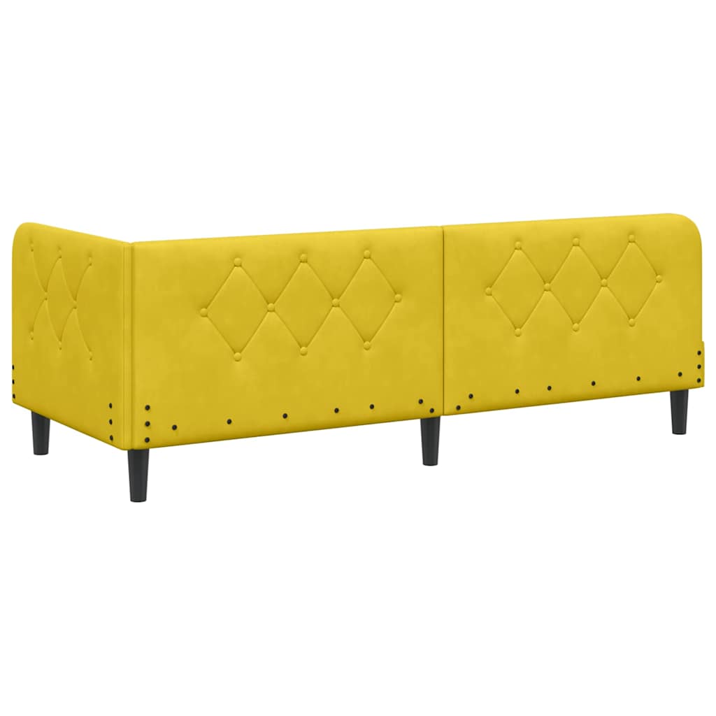 Kutni okvir kreveta Žuta 80 x 200 cm Baršun