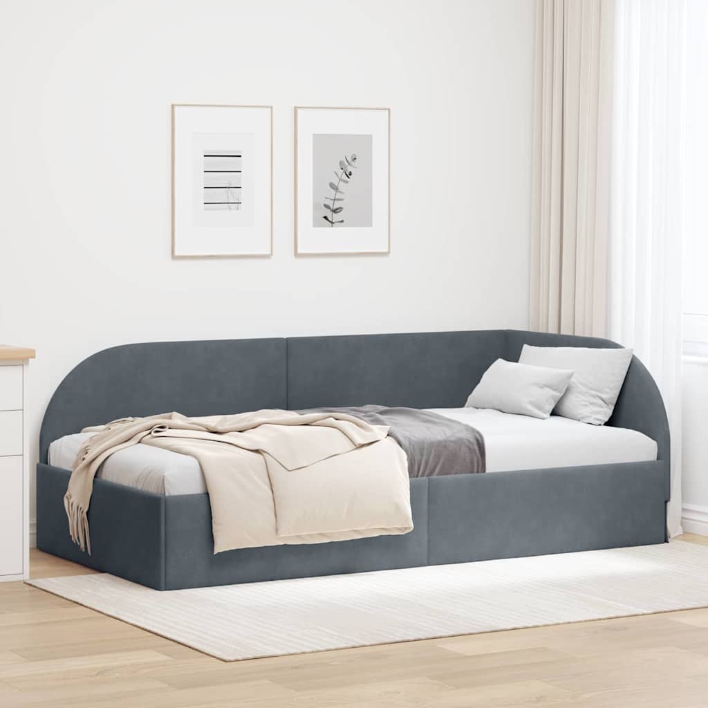 Kutni okvir kreveta Tamno siva 80 cm x 200 cm Baršun