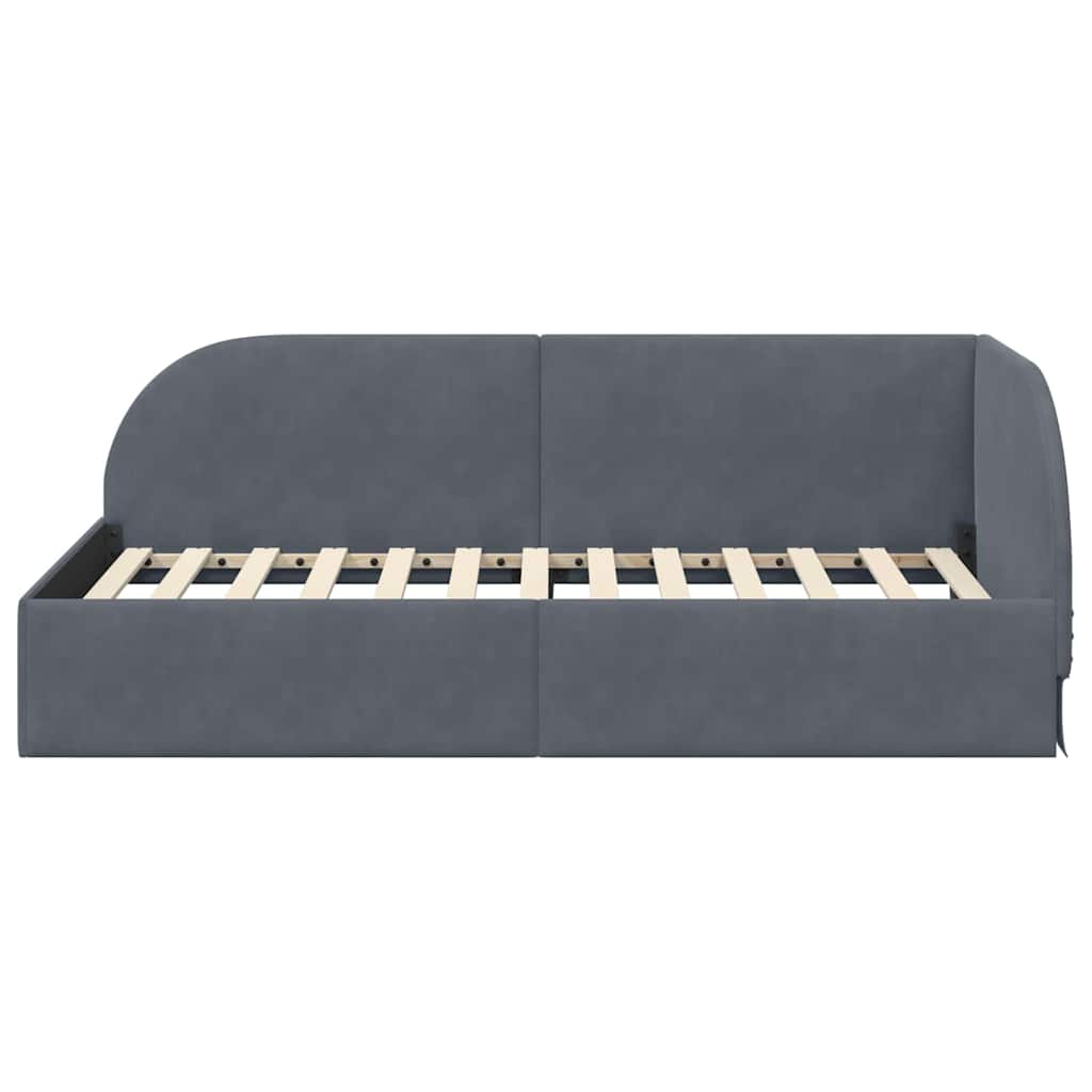 Kutni okvir kreveta Tamno siva 80 cm x 200 cm Baršun