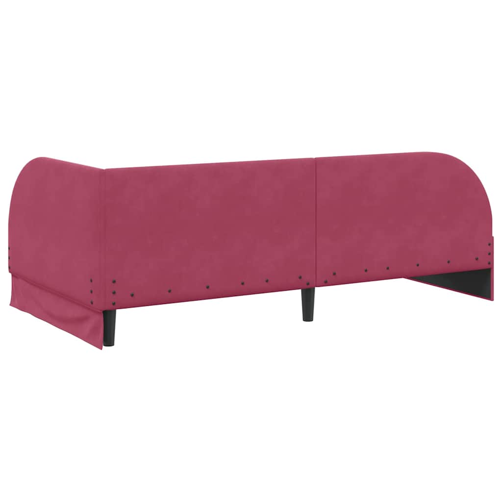 Kutni okvir kreveta Vinska crvena 80 cm x 200 cm Baršun