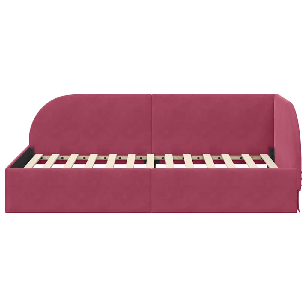 Kutni okvir kreveta Vinska crvena 80 cm x 200 cm Baršun