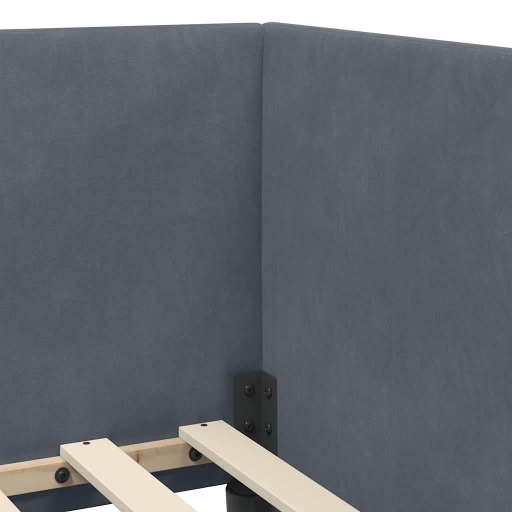 Kutni okvir kreveta Tamno siva 90 cm x 190 cm Baršun