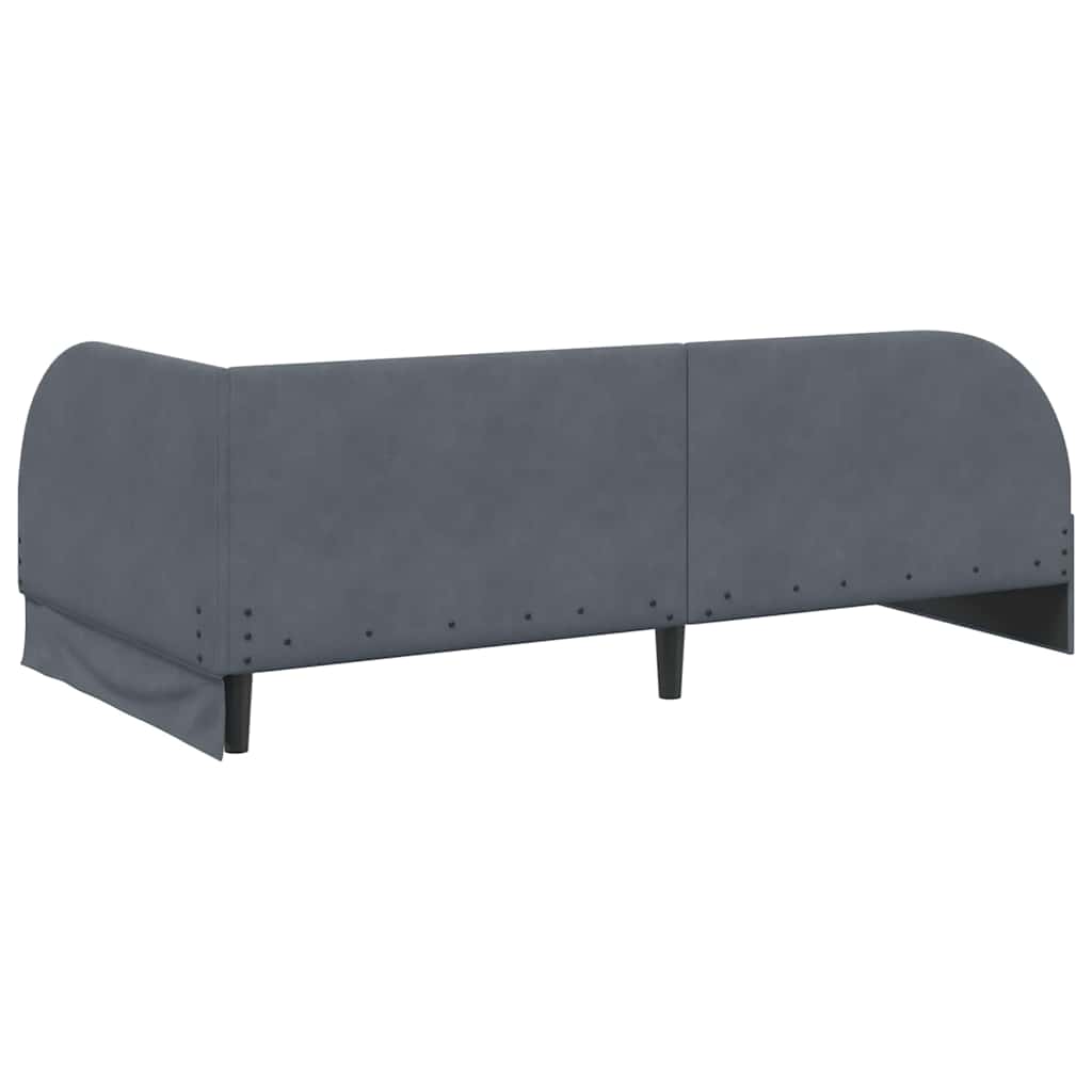 Kutni okvir kreveta Tamno siva 90 cm x 190 cm Baršun