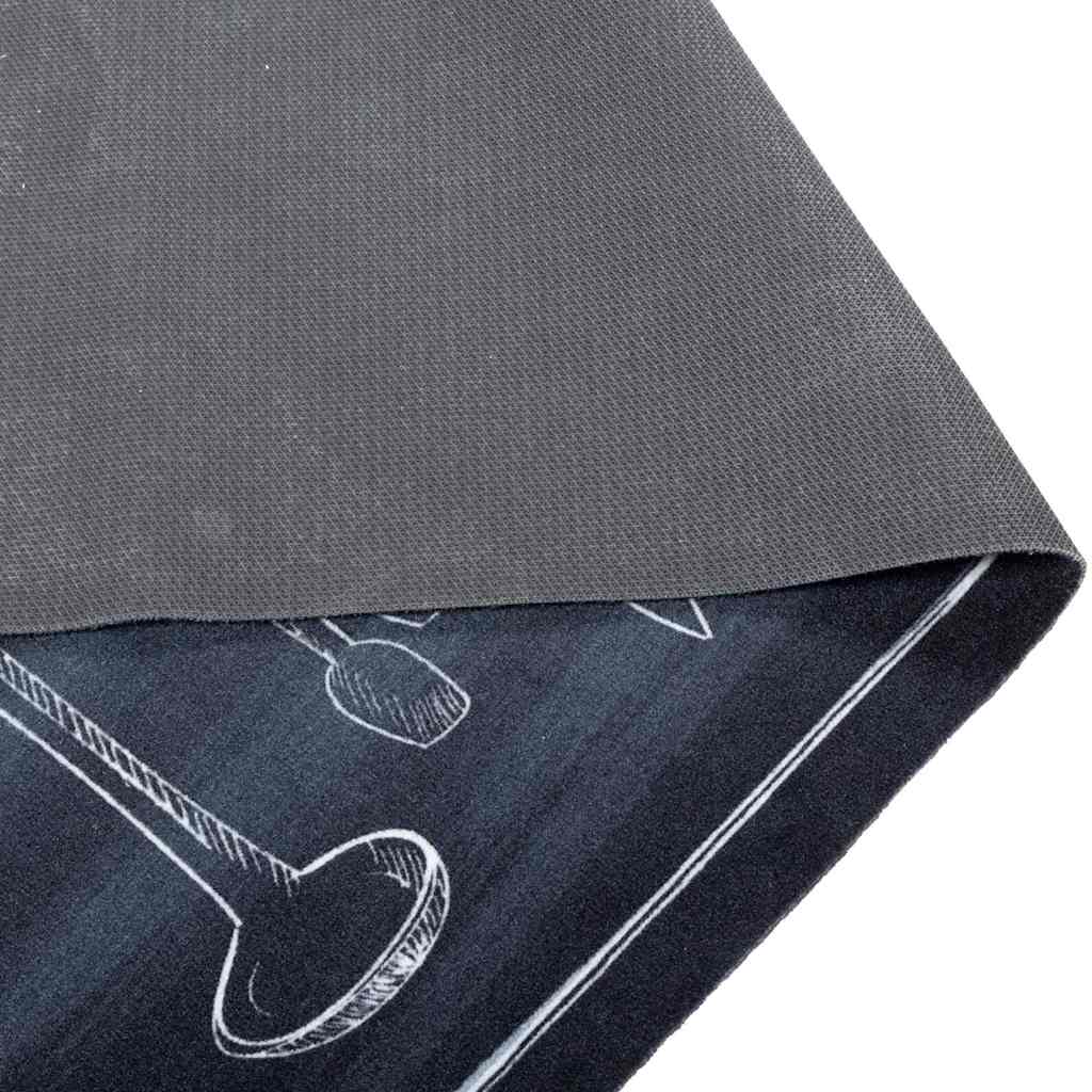 Kuhinjski Tepih Crna 150 x 45 cm Baršun