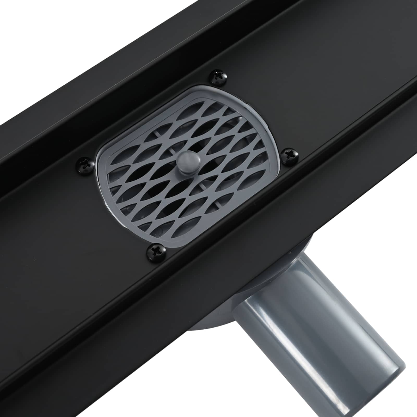 Tuš kanal 2-u-1 sa 360° sifonom Crna 80 cm Nehrđajući čelik 304