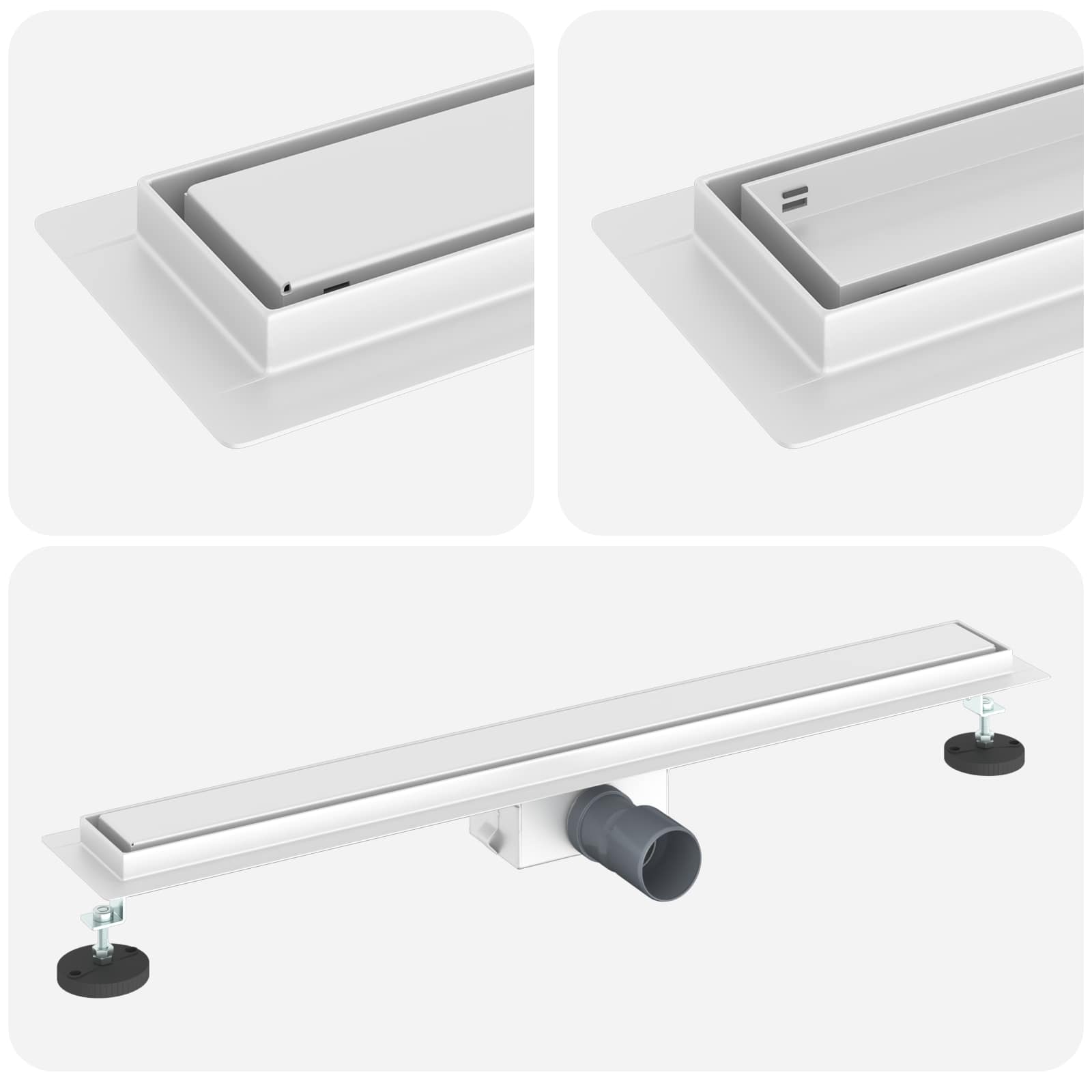 2 u 1 odvod za tuš Srebrno 80 cm Nehrđajući čelik 304
