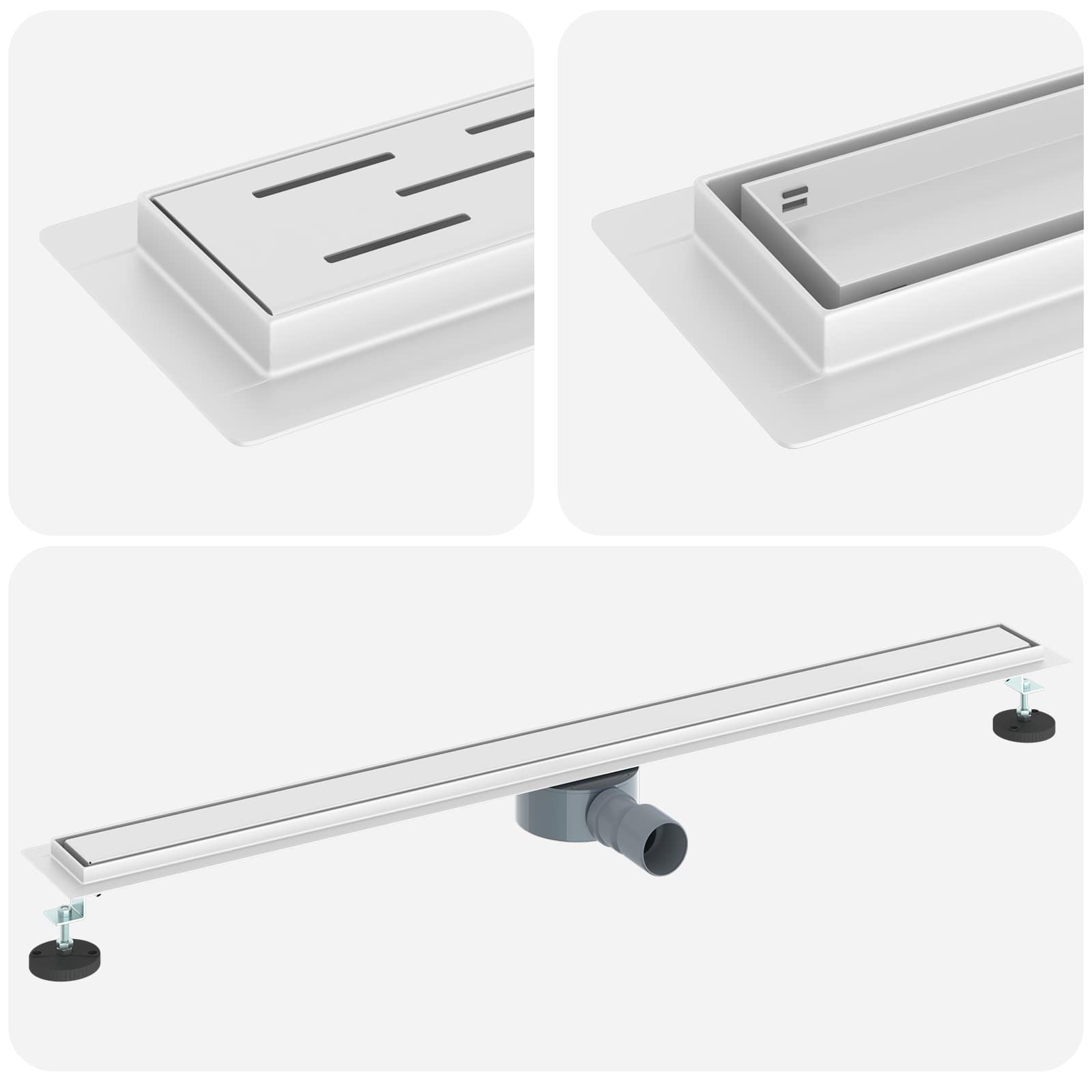 Tuš kanal 2-u-1 sa 360° sifonom Srebrno 100 cm