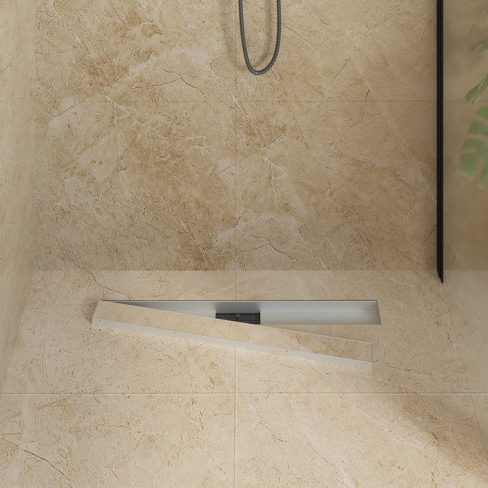 2 u 1 odvod za tuš Srebrno 70 cm Nehrđajući čelik 304