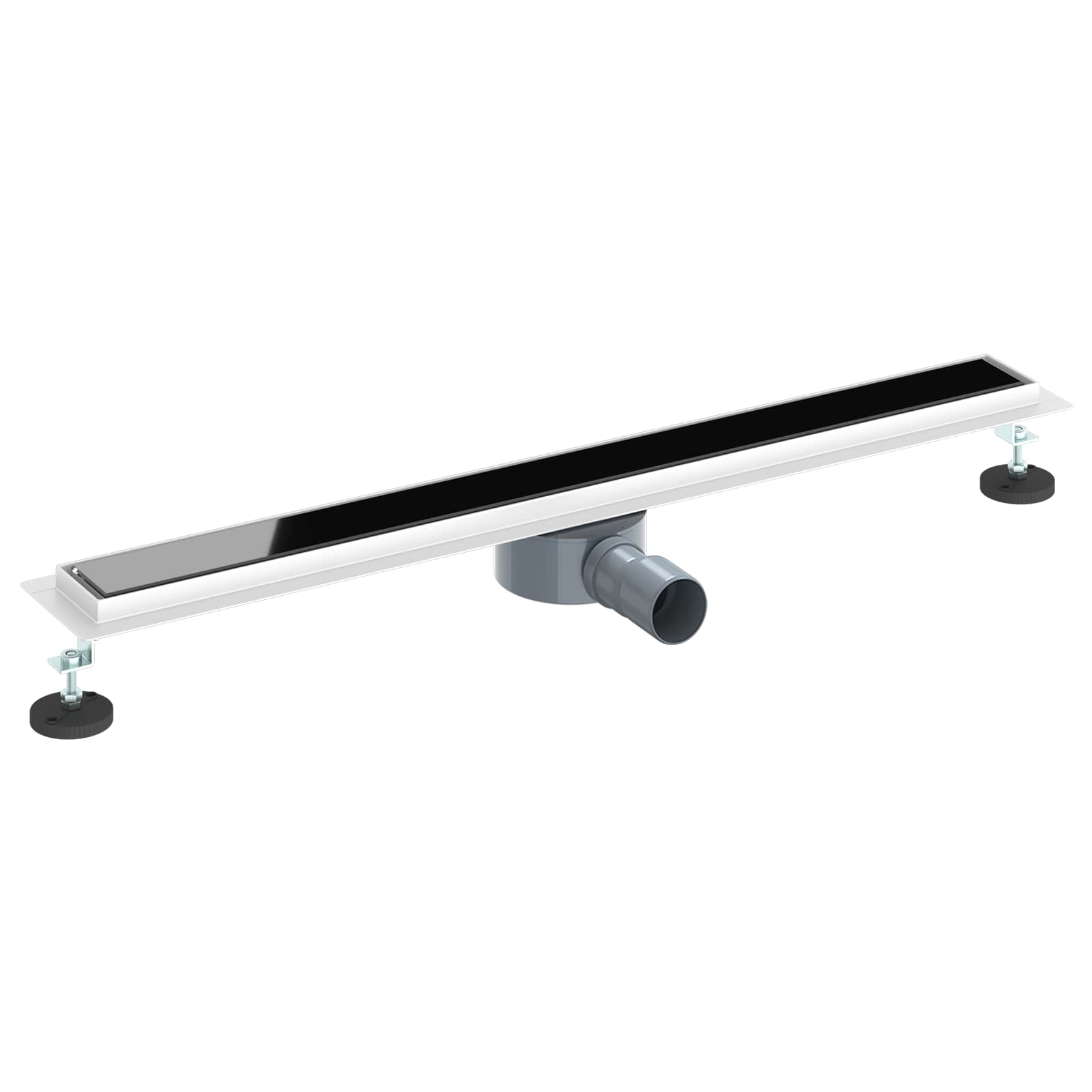 Odvod za tuš s staklenim poklopcem i 360° sifonom Crna 80 cm