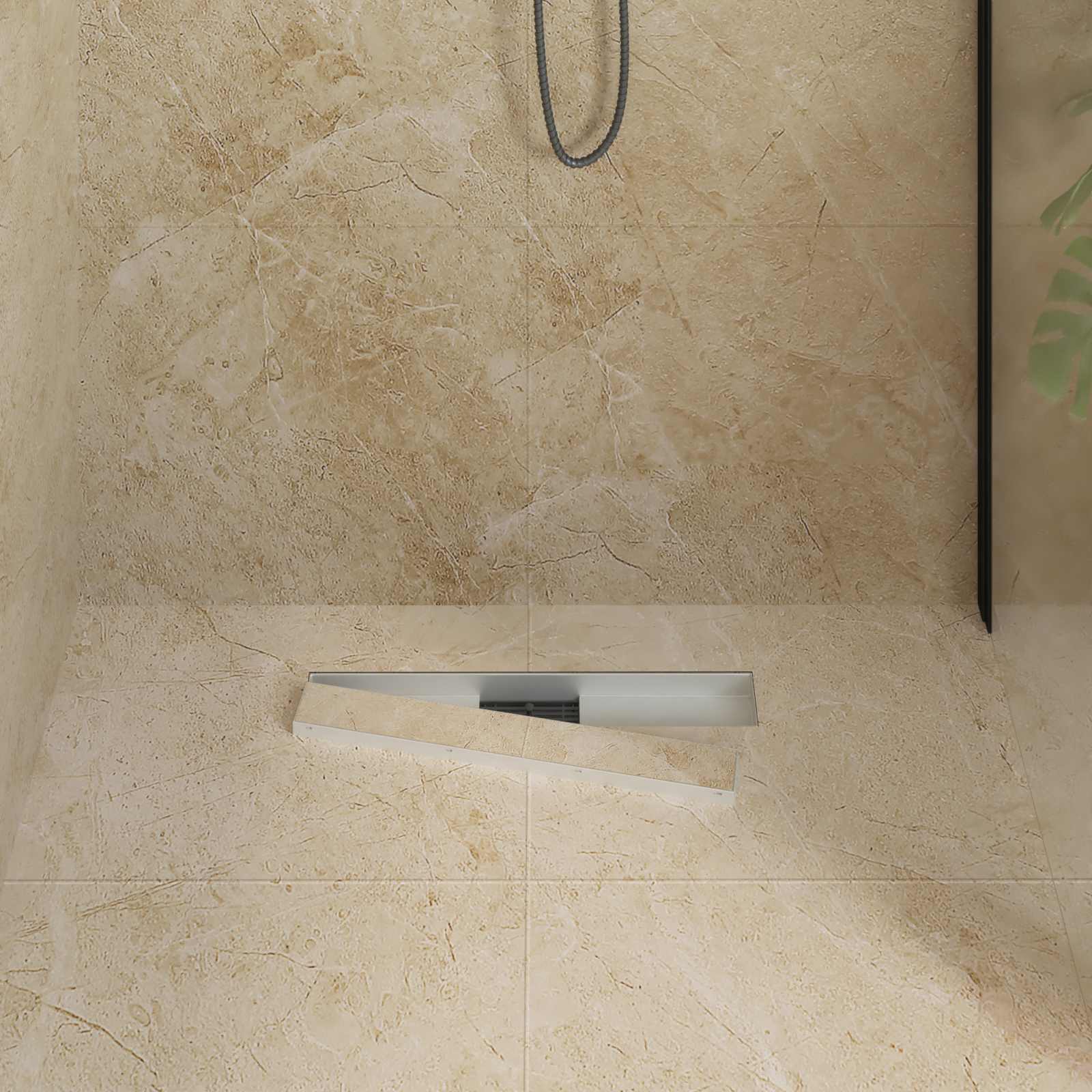 2 u 1 odvod za tuš Srebrno 50 cm Nehrđajući čelik 304
