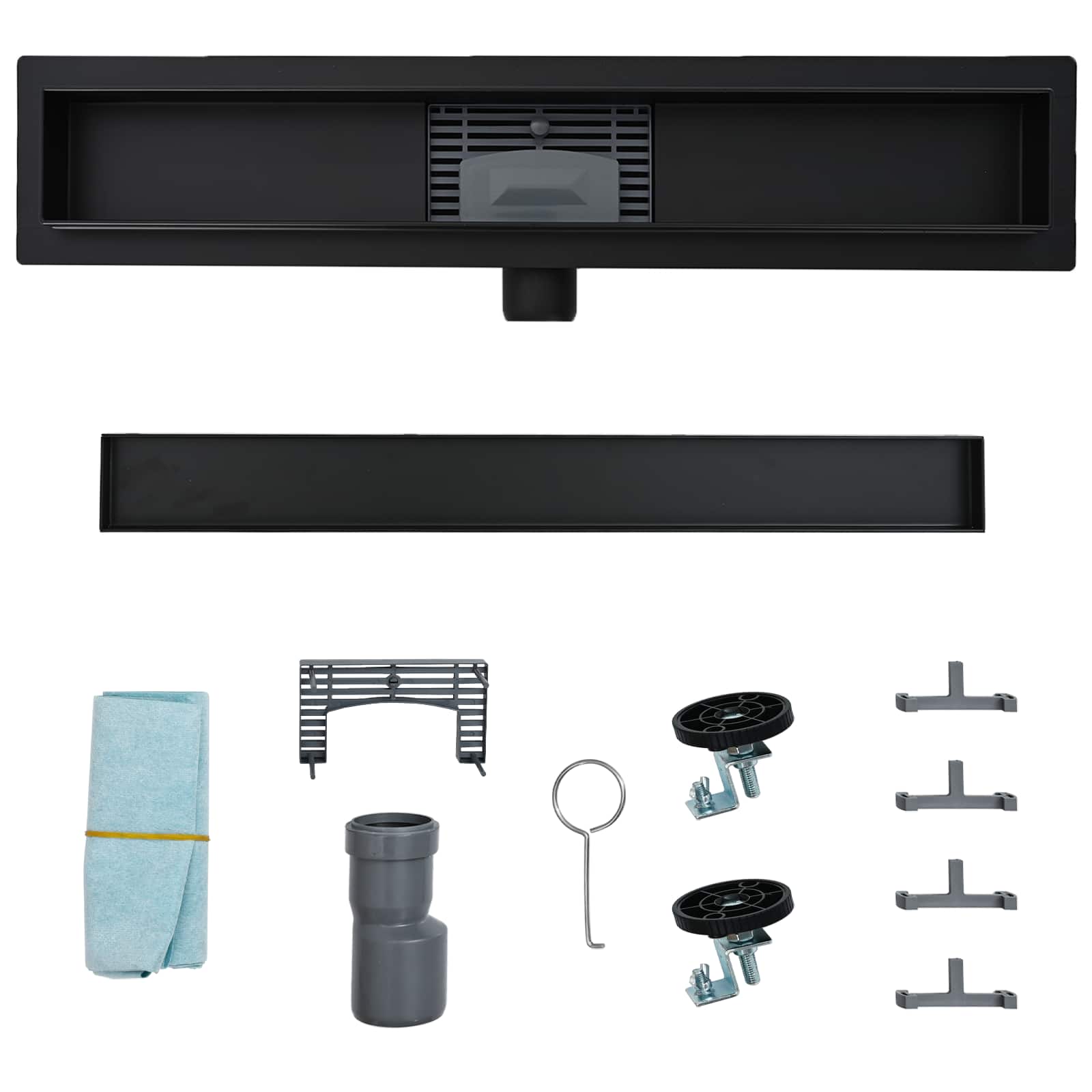 2 u 1 odvod za tuš Crna 90 cm Nehrđajući čelik 304