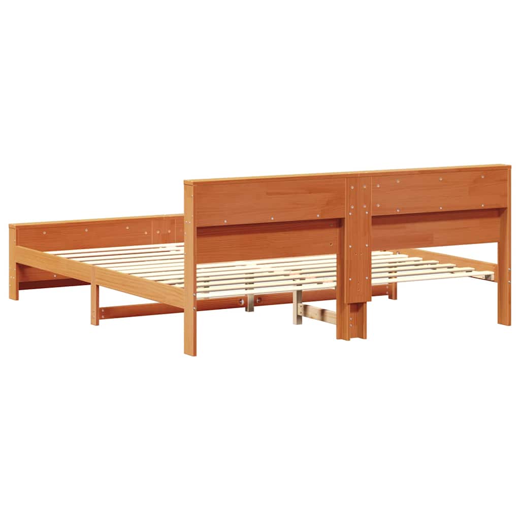 Krevetna konstrukcija Vosak smeđa 200 x 200 cm Masivna borovina