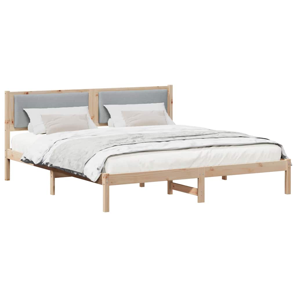 Krevetna konstrukcija s uzglavljem Svijetlo siva 200 x 200 cm