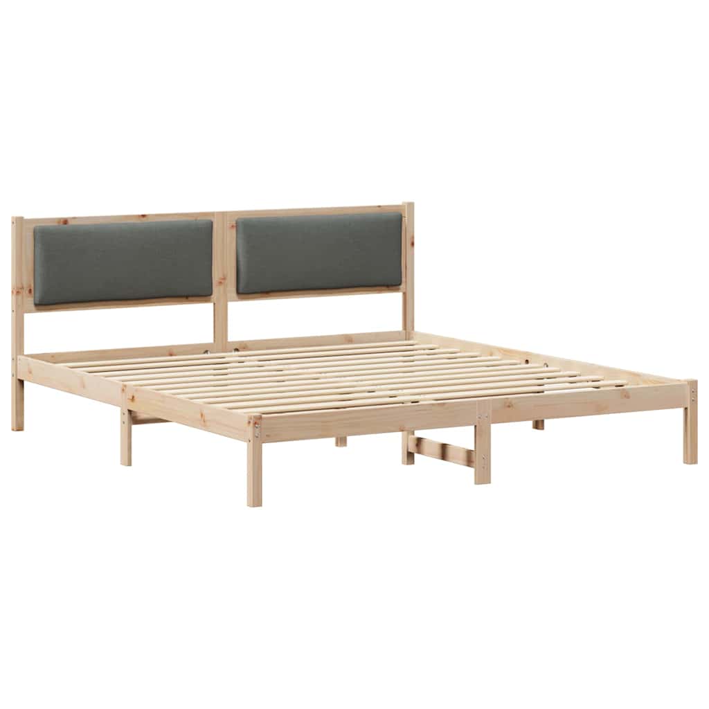 Krevetna konstrukcija s uzglavljem Tamno siva 200 x 200 cm