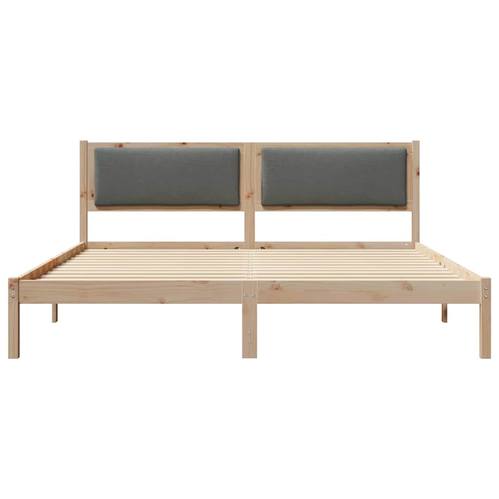 Krevetna konstrukcija s uzglavljem Tamno siva 200 x 200 cm