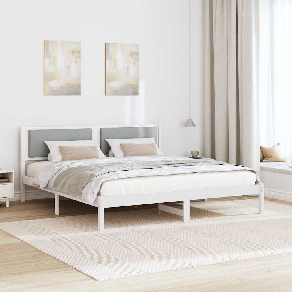 Krevetna konstrukcija s uzglavljem Svijetlo siva 200 x 200 cm
