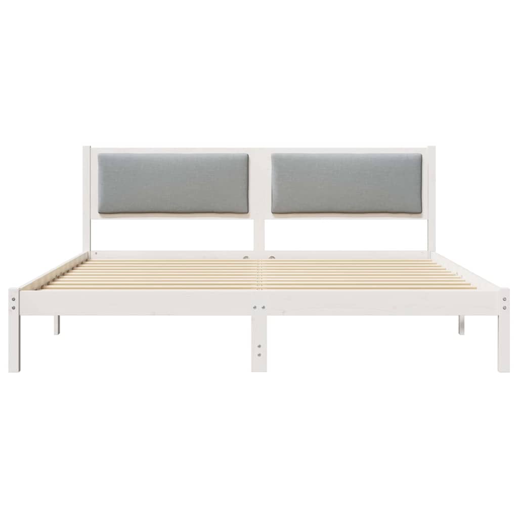 Krevetna konstrukcija s uzglavljem Svijetlo siva 200 x 200 cm