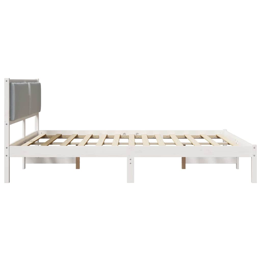 Krevetna konstrukcija s uzglavljem Svijetlo siva 200 x 200 cm