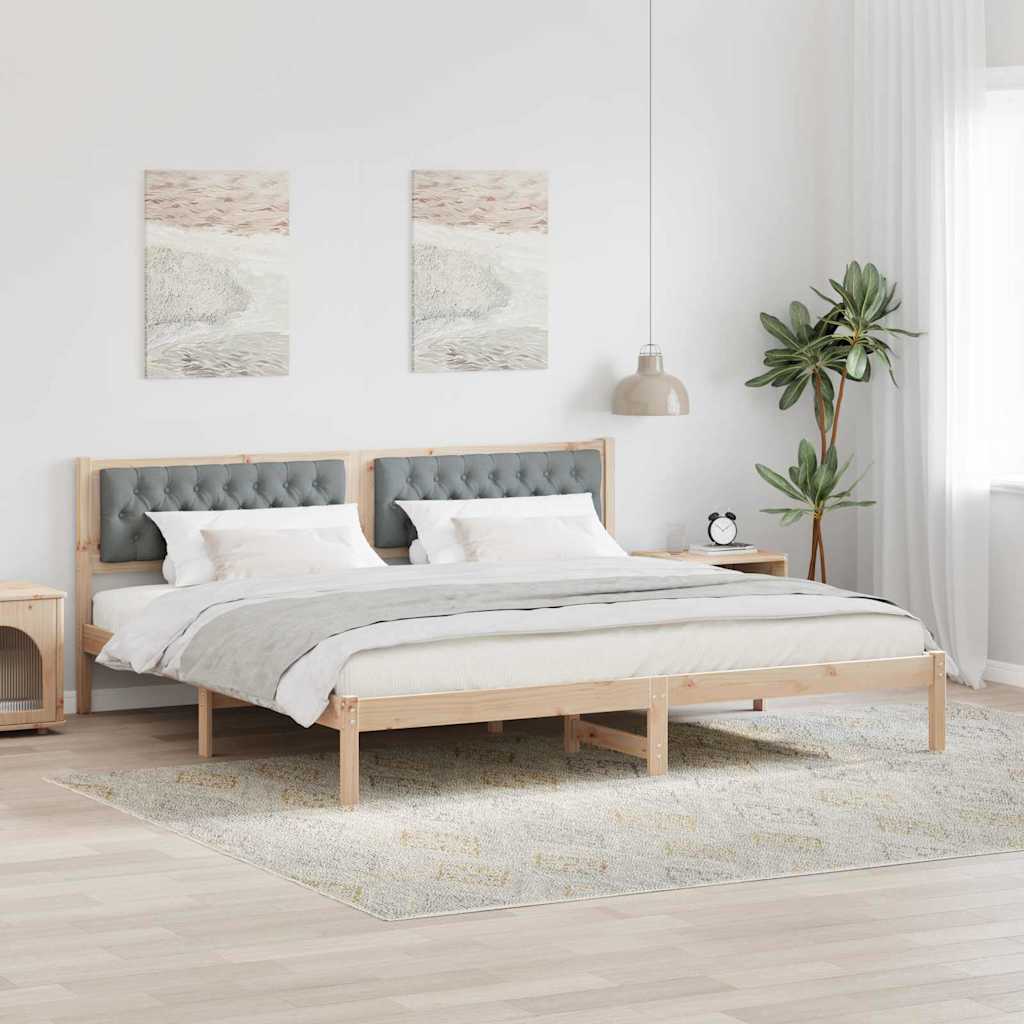 Krevetna konstrukcija s uzglavljem Svijetlo siva 200 x 200 cm