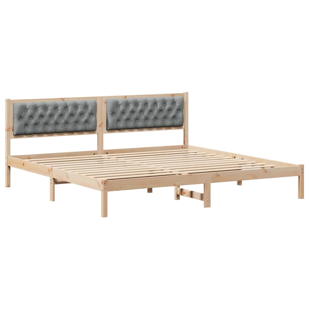 Krevetna konstrukcija s uzglavljem Svijetlo siva 200 x 200 cm