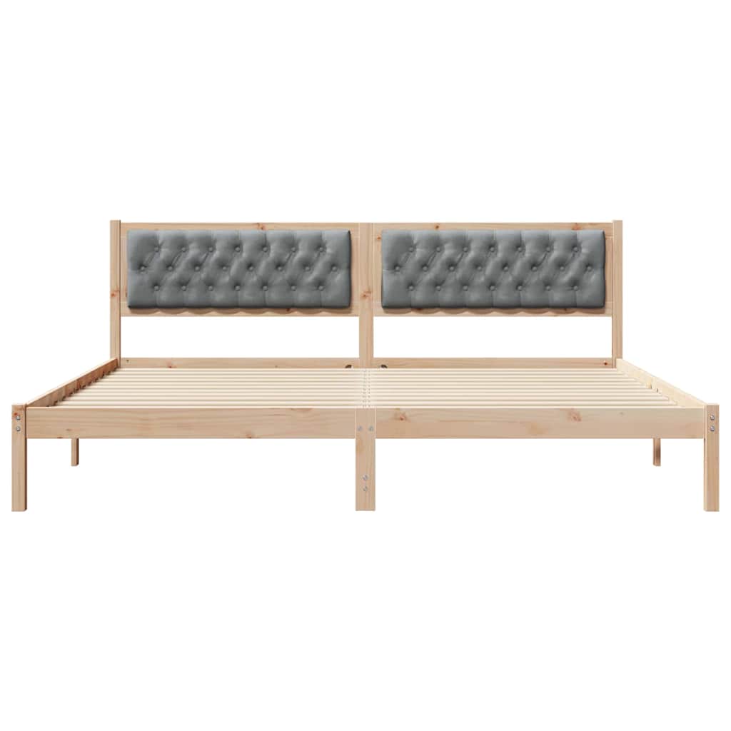 Krevetna konstrukcija s uzglavljem Svijetlo siva 200 x 200 cm