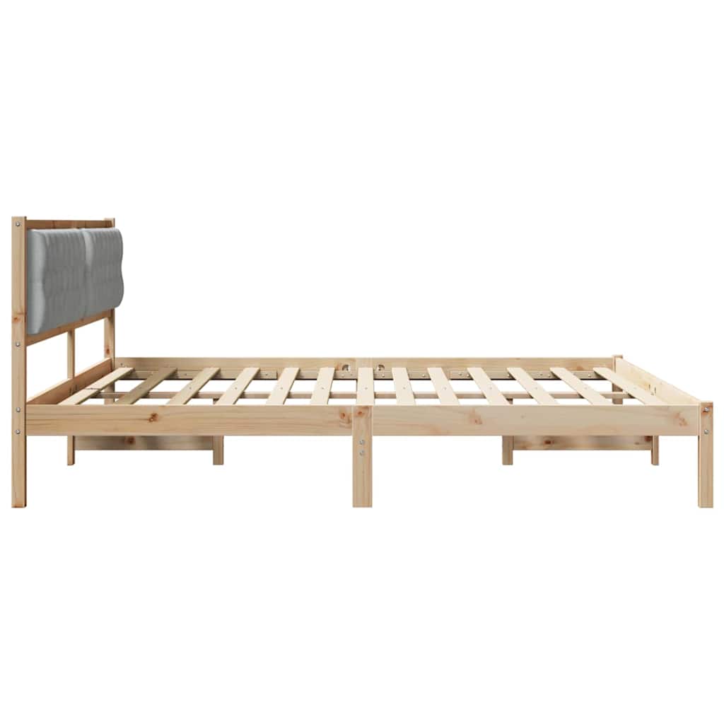 Krevetna konstrukcija s uzglavljem Svijetlo siva 200 x 200 cm