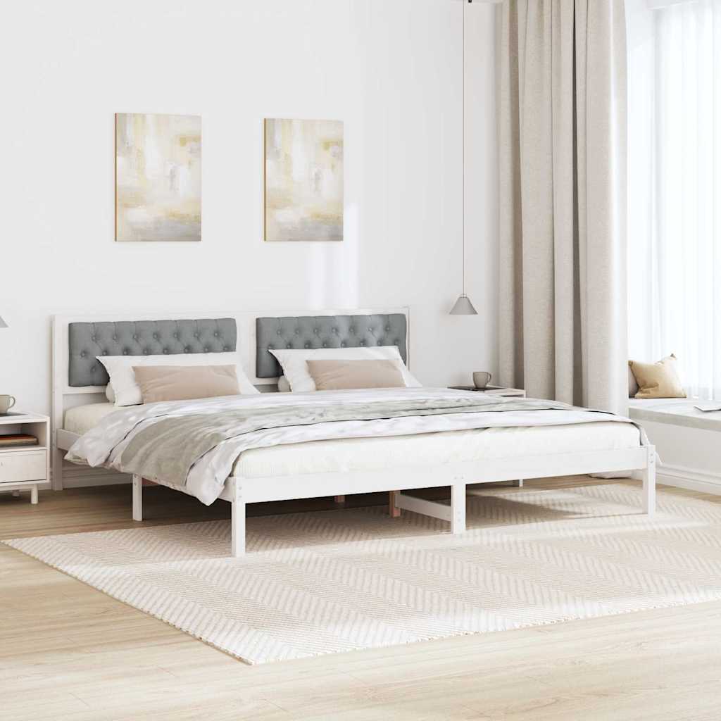 Krevetna konstrukcija s uzglavljem Svijetlo siva 200 x 200 cm