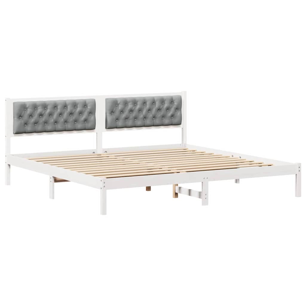 Krevetna konstrukcija s uzglavljem Svijetlo siva 200 x 200 cm