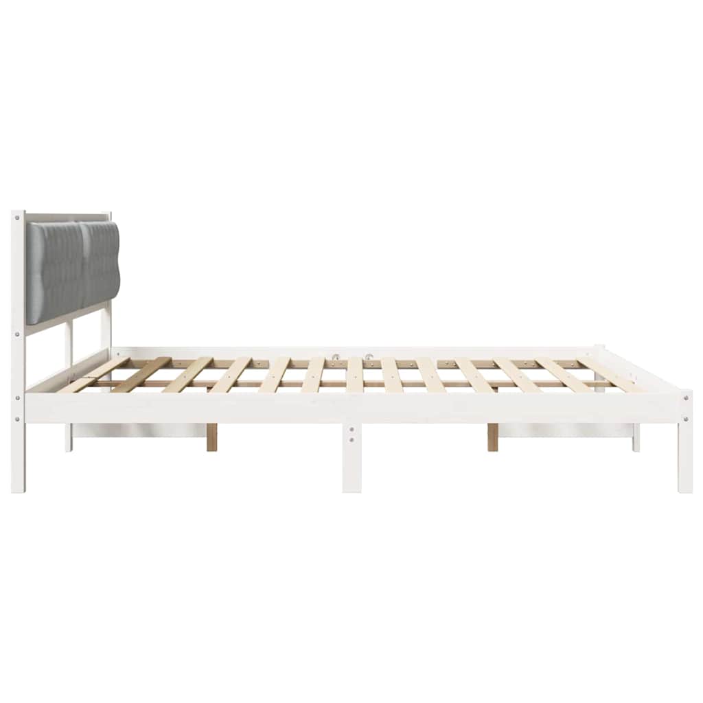 Krevetna konstrukcija s uzglavljem Svijetlo siva 200 x 200 cm