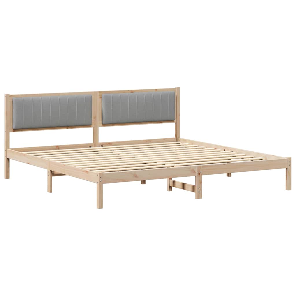 Krevetna konstrukcija s uzglavljem Svijetlo siva 200 x 200 cm
