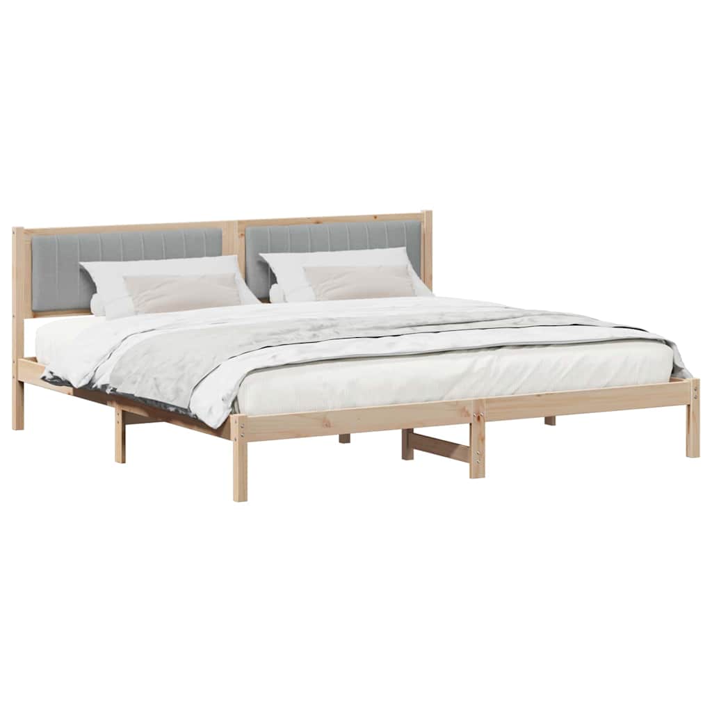 Krevetna konstrukcija s uzglavljem Svijetlo siva 200 x 200 cm