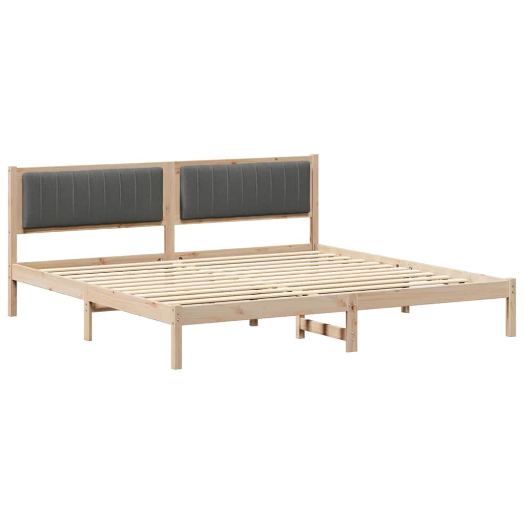 Krevetna konstrukcija s uzglavljem Tamno siva 200 x 200 cm
