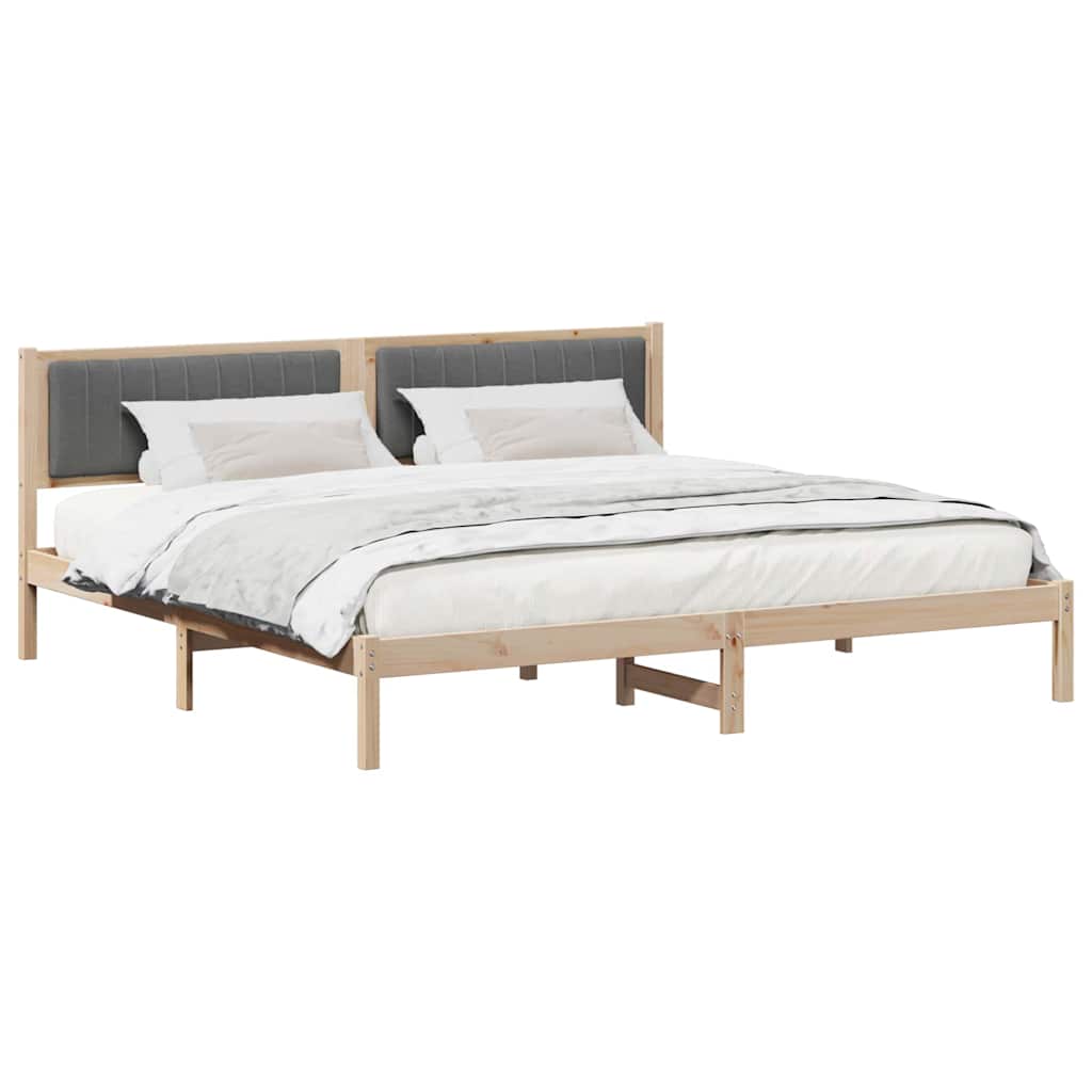 Krevetna konstrukcija s uzglavljem Tamno siva 200 x 200 cm