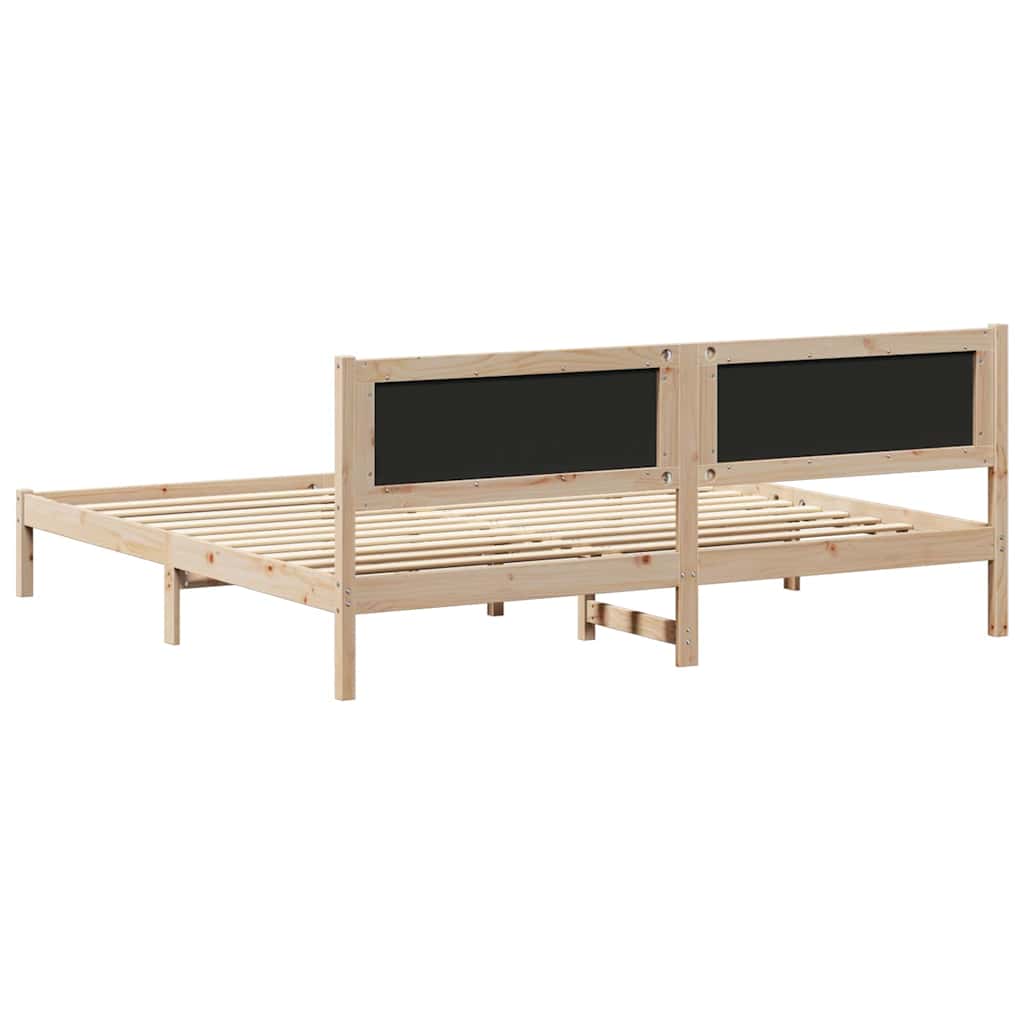 Krevetna konstrukcija Crna 200 x 200 cm Čvrsto borovo drvo