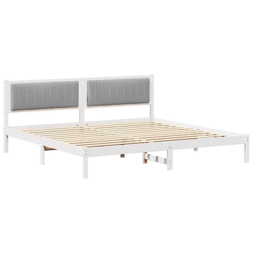 Krevetna konstrukcija s uzglavljem Svijetlo siva 200 x 200 cm