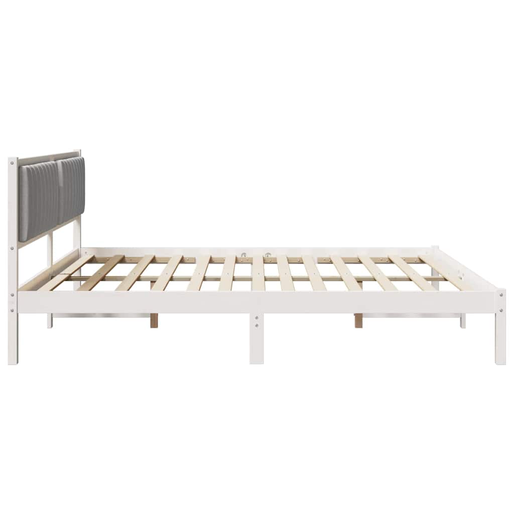 Krevetna konstrukcija s uzglavljem Svijetlo siva 200 x 200 cm