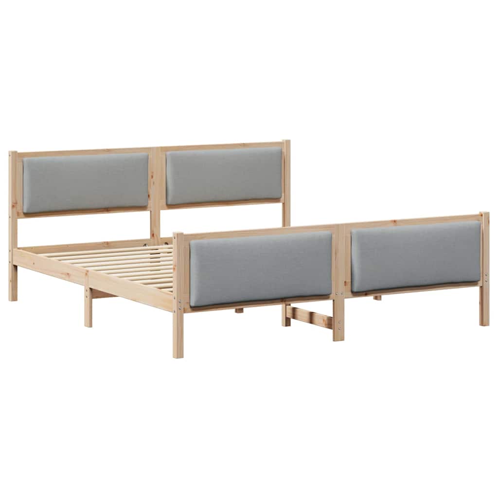 Krevetna konstrukcija Svijetlo siva 200 x 200 cm tkanina