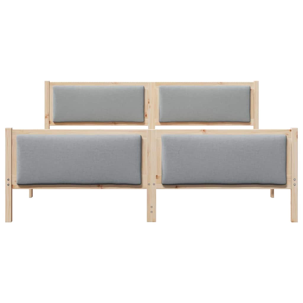 Krevetna konstrukcija Svijetlo siva 200 x 200 cm tkanina
