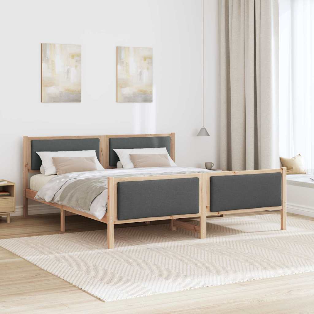 Krevetna konstrukcija Tamno siva 200 x 200 cm tkanina