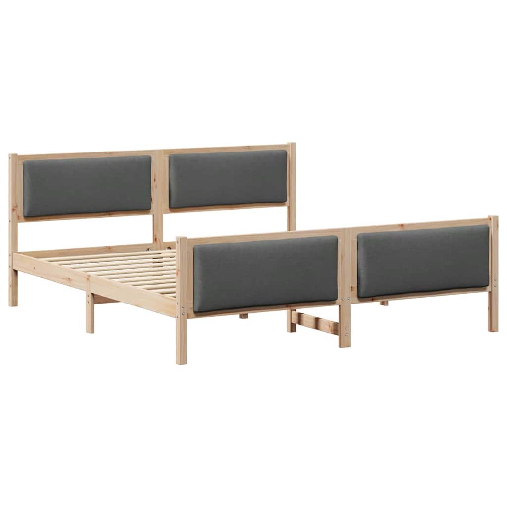 Krevetna konstrukcija Tamno siva 200 x 200 cm tkanina