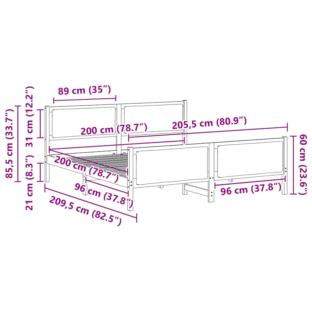 Krevetna konstrukcija s uzglavljem Crna 200 x 200 cm tkanina