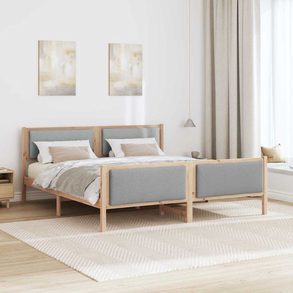 Krevetna konstrukcija Svijetlo siva 180 x 200 cm tkanina