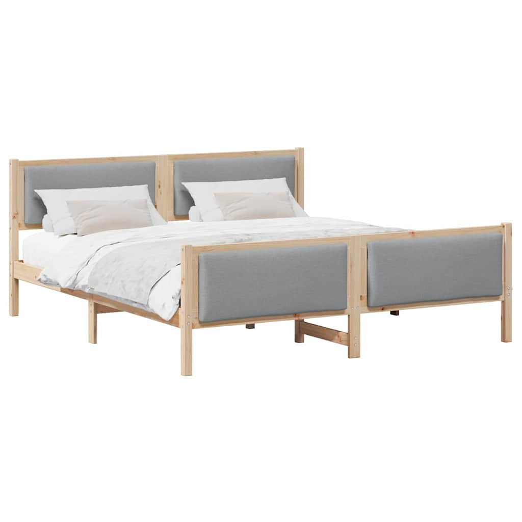Krevetna konstrukcija Svijetlo siva 180 x 200 cm tkanina